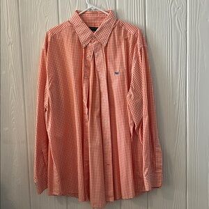 Southern Marsh Coral Gingham Shirt